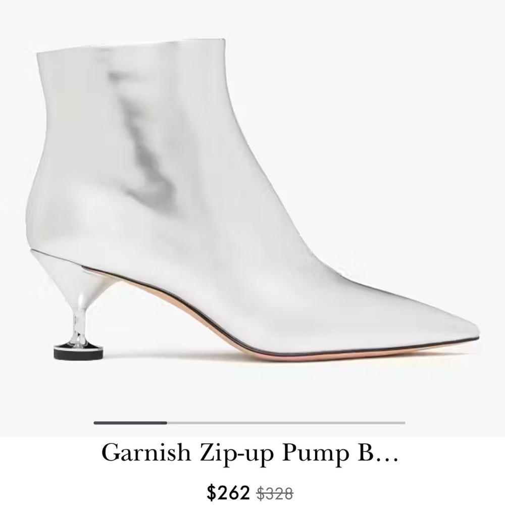 Kate Spade Silver Heeled Ankle Boots